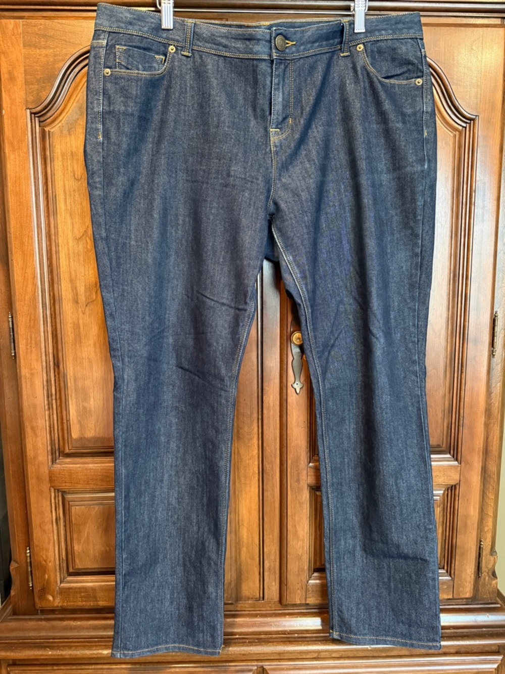 Land’s End Women’s Straight-Leg Dark Blue Jeans